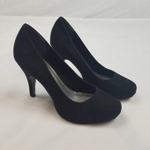 Tamaris Classic Black Suede Platform Pump Stiletto Heels sz 38